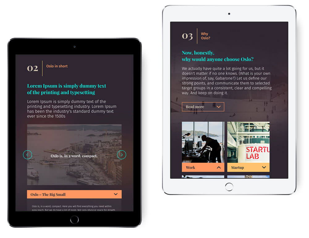 Oslo Brandbox iPad website